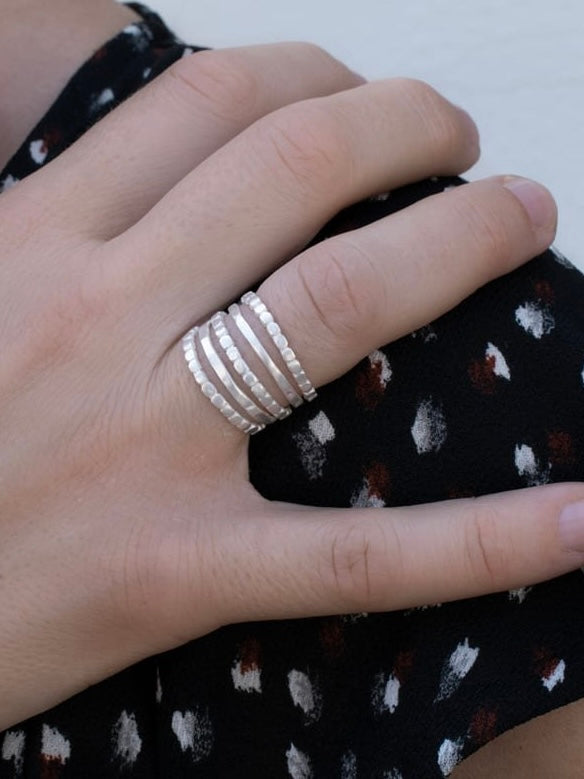 Ring Camu Five, in silber und gold