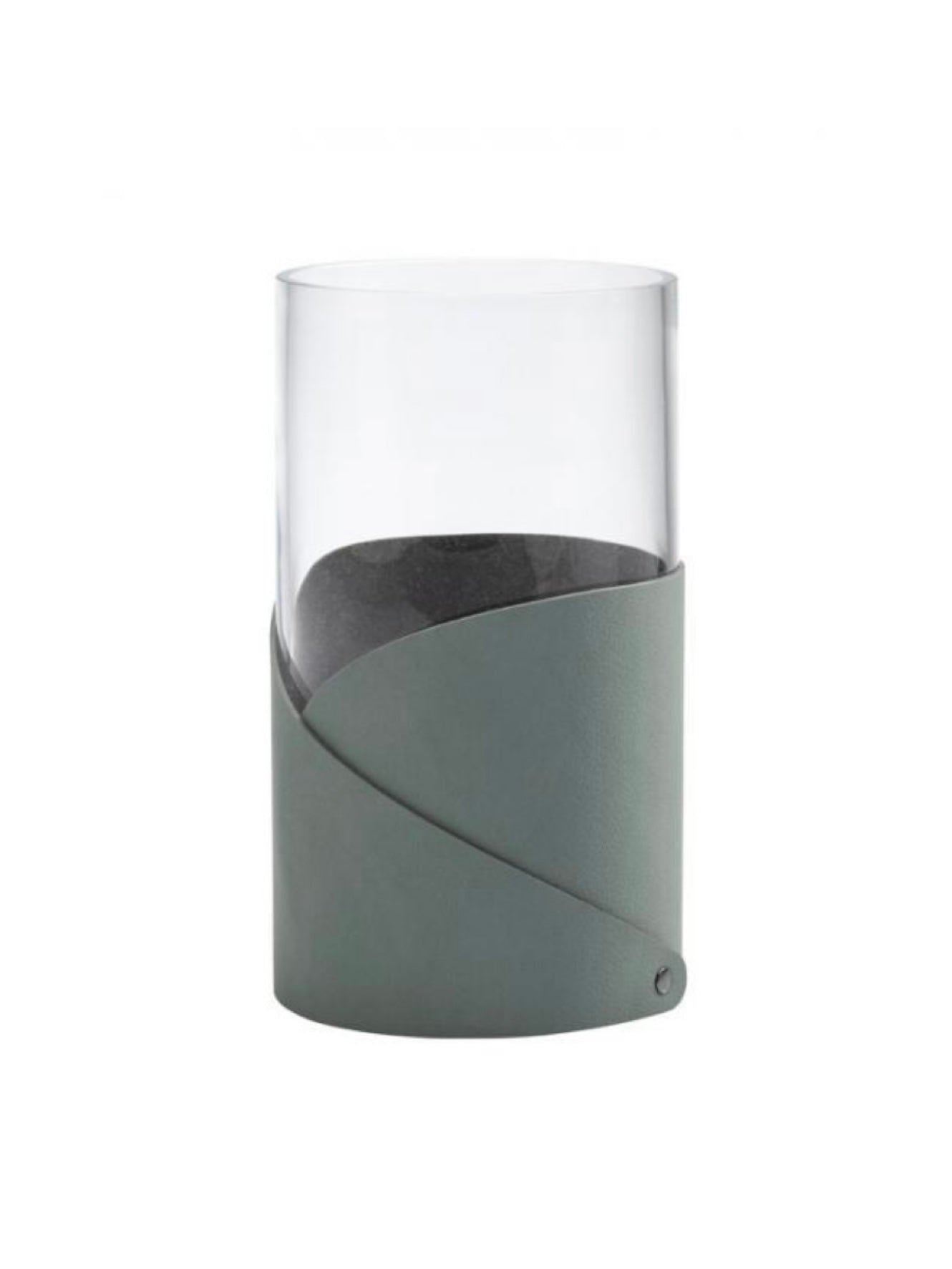 Fold Vase Glas/Leder, in 3 Größen und diversen Farben