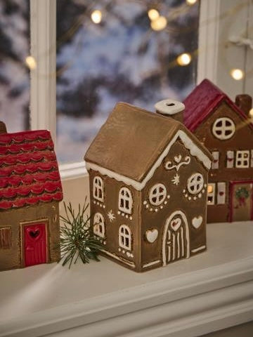 Haus für Teelicht Stillenat Gingerbread braun