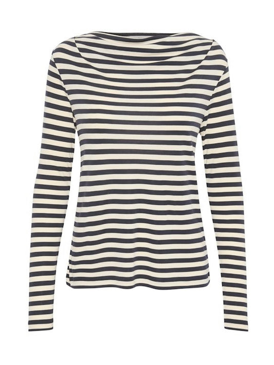 Jerseyshirt Falisha PW dark navy stripes