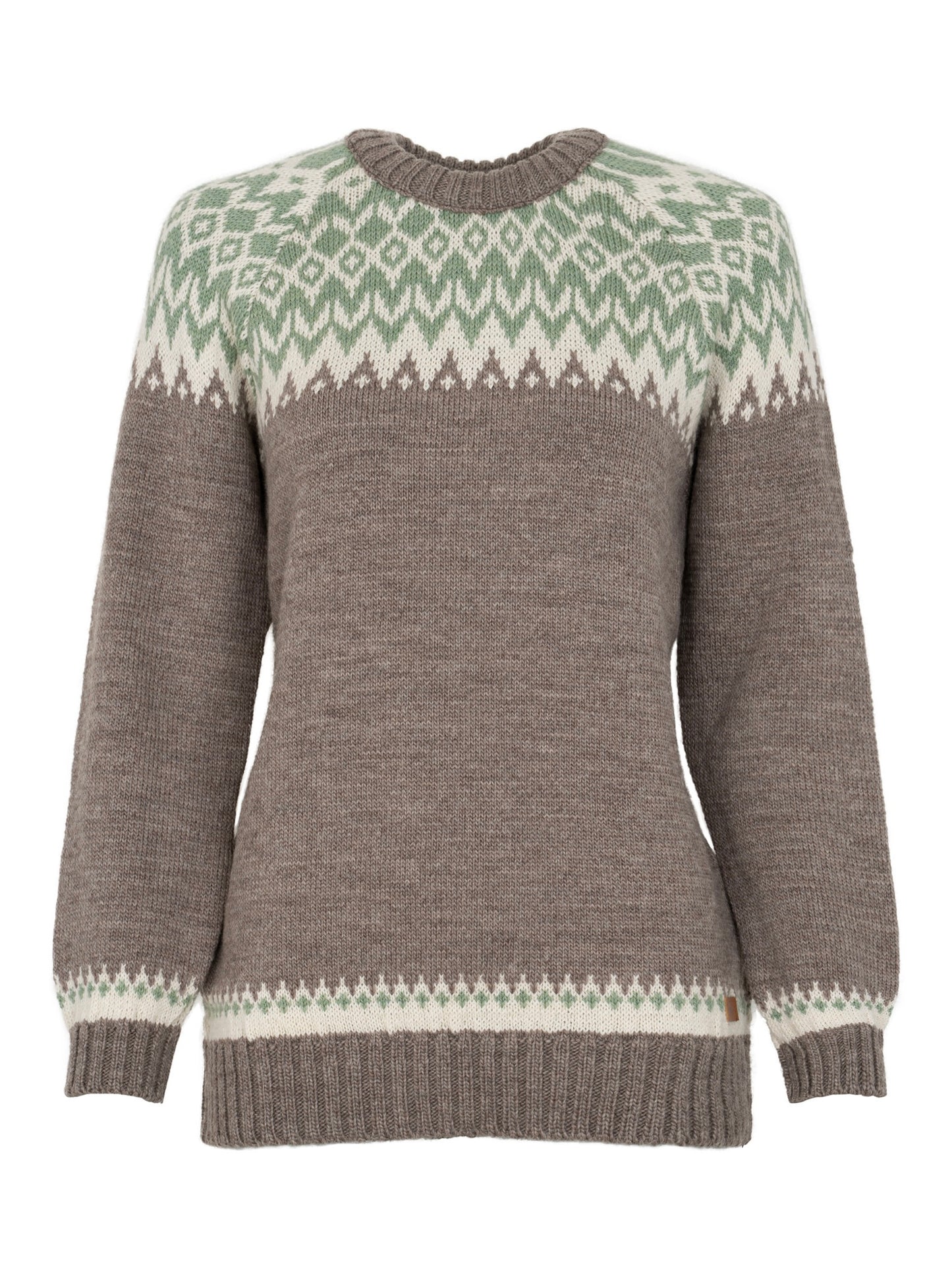 Norweger Pullover Helga taupe/sage green