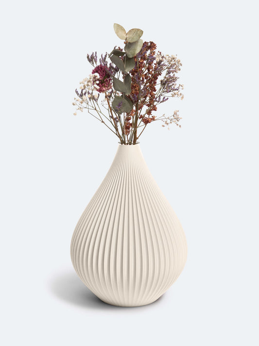 Vase Raindrop L creme