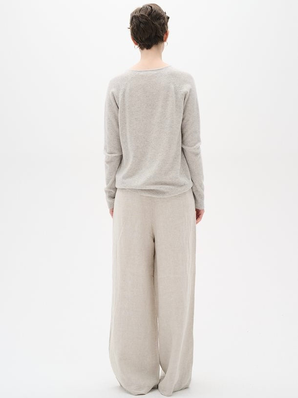 Cashmere Pullover Lukka V-Neck light grey melange