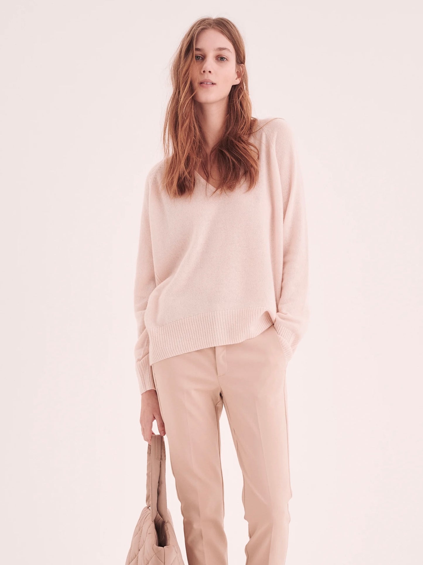 Cashmere Pullover Lukka V-Neck cashmere rose