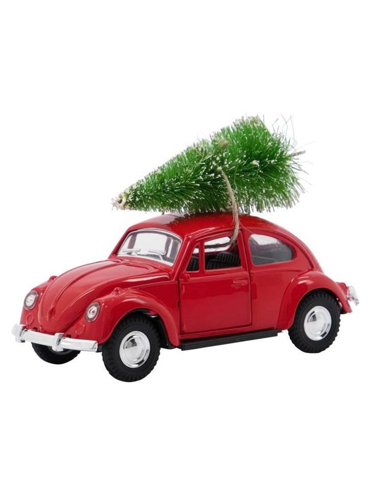 Dekoauto Xmas car rot 12,5cm