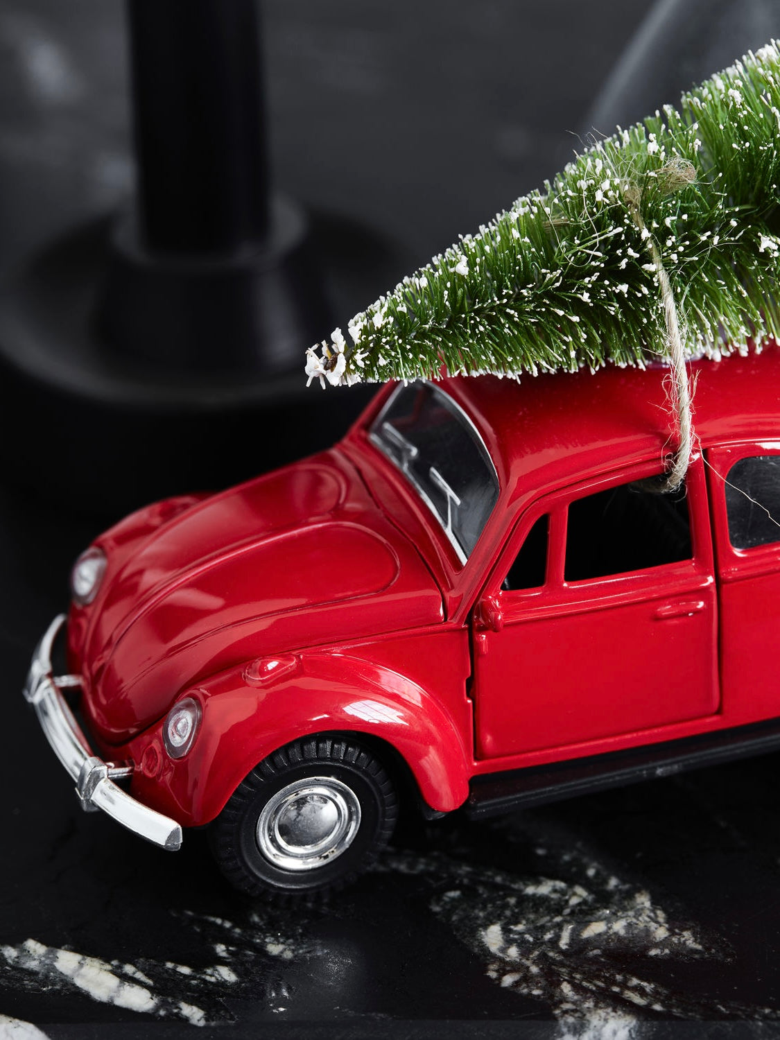 Dekoauto Xmas car rot 12,5cm