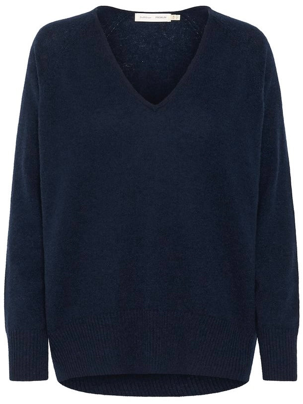 Cashmere Pullover Lukka V-Neck marine blue