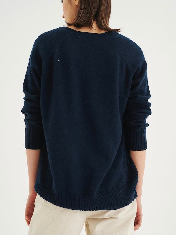 Cashmere Pullover Lukka V-Neck marine blue