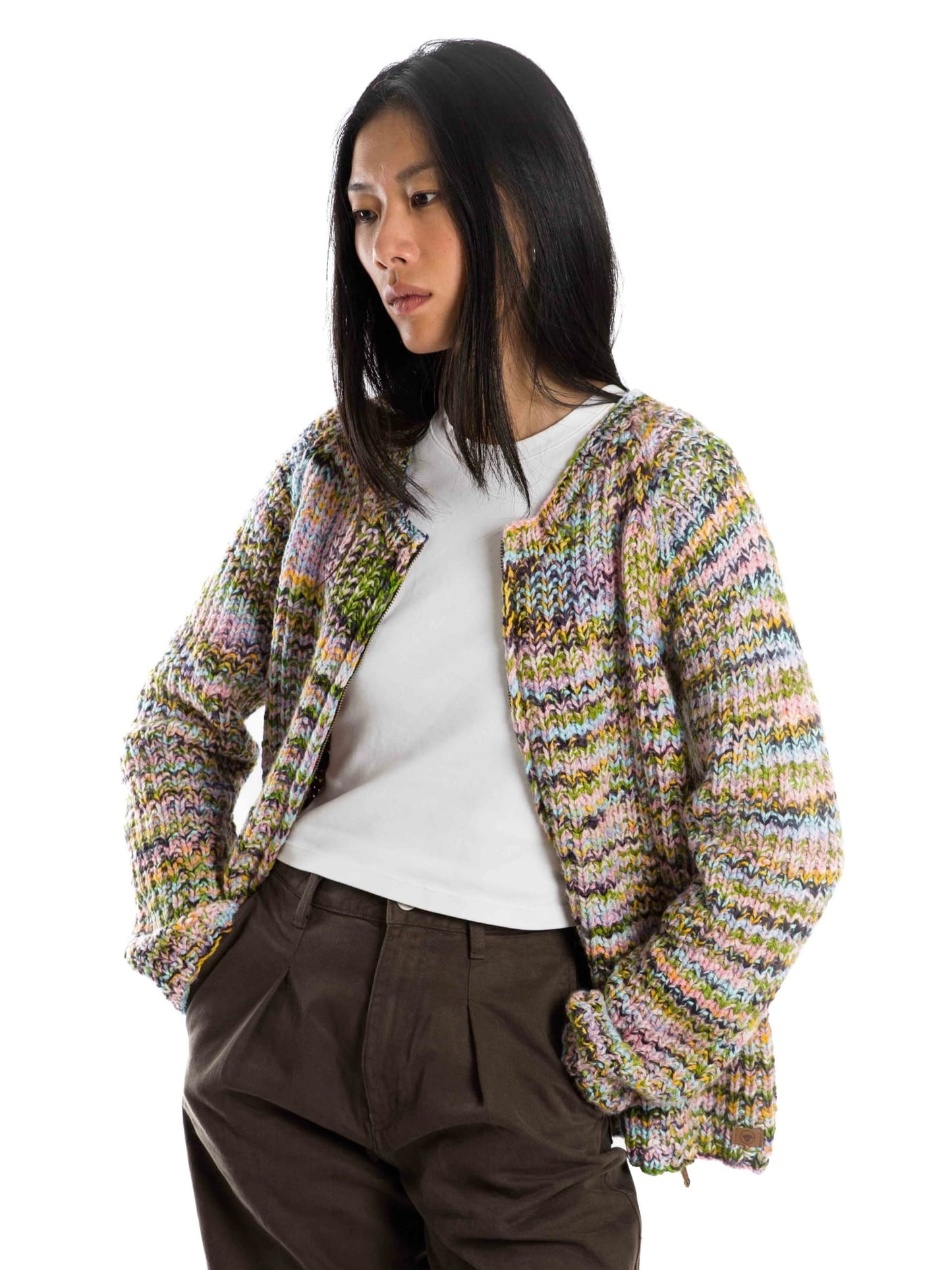 Norweger Strickjacke Sol round neck multi