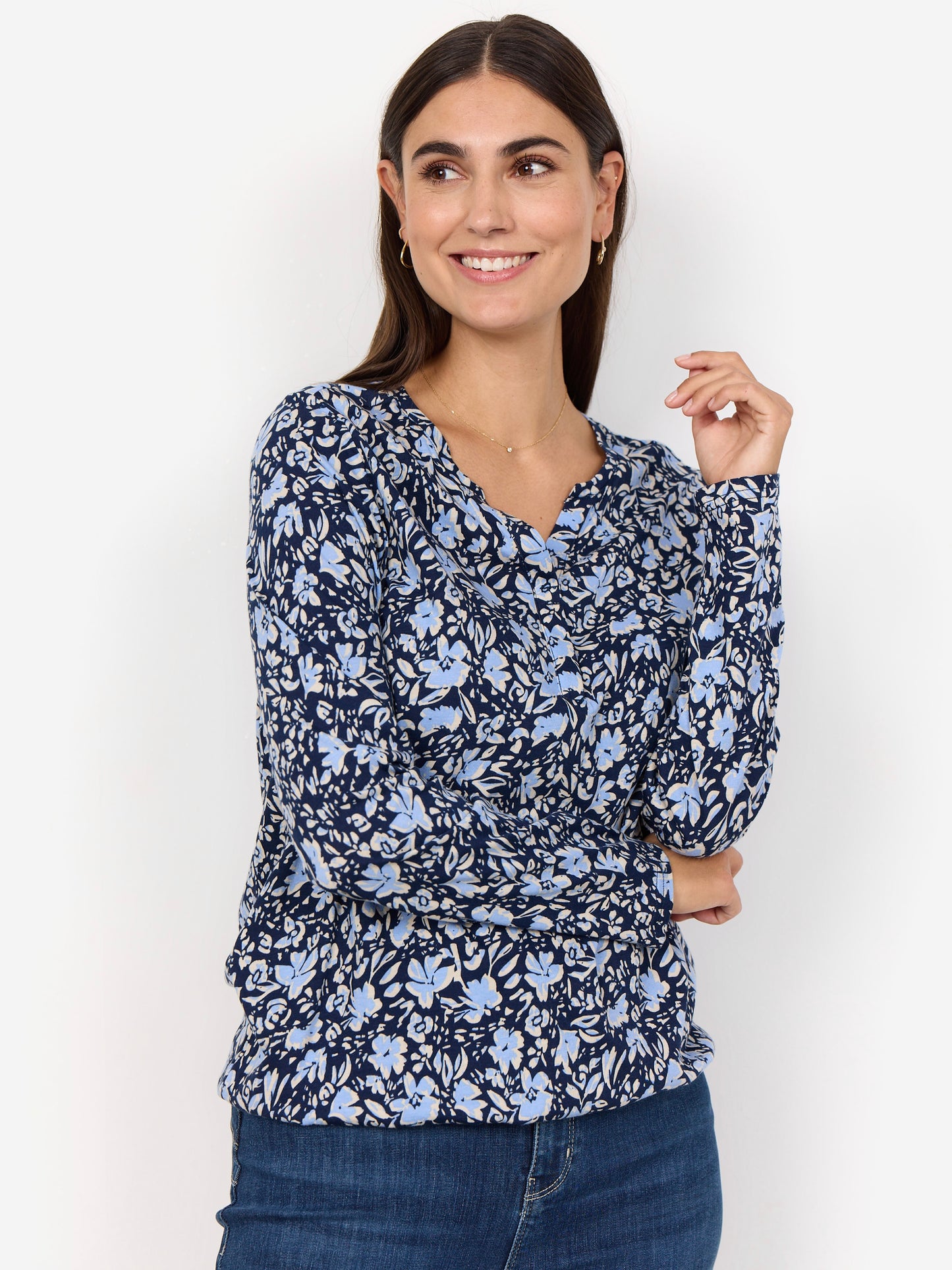 Blusenshirt SC-Felicity 493 hellblau gemustert