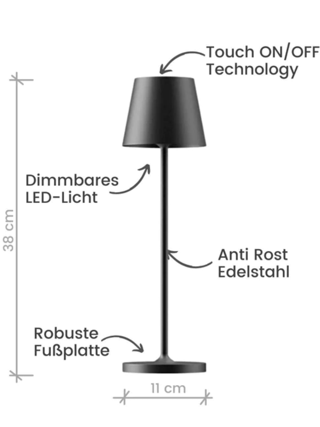 Tischlampe Lumelia, in 3 Farben