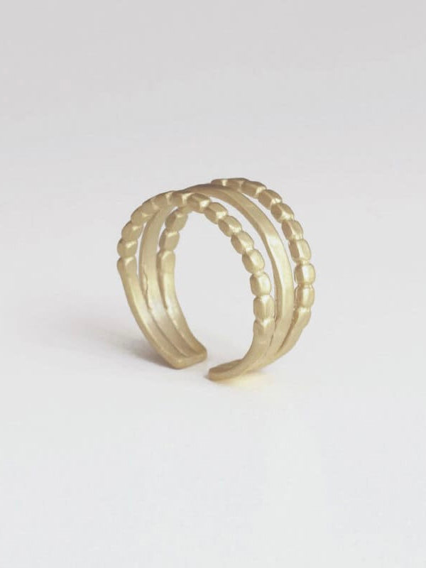 Ring Camu Triple, in silber und gold