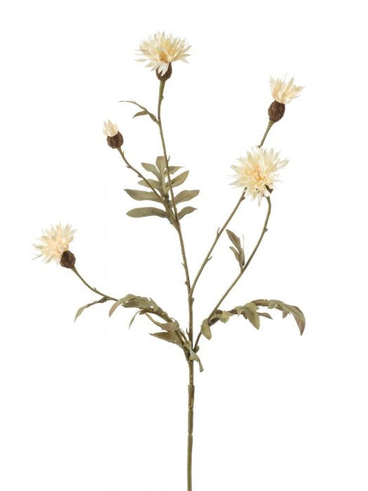 Kunstblume Kornblume Leozin creme 60cm