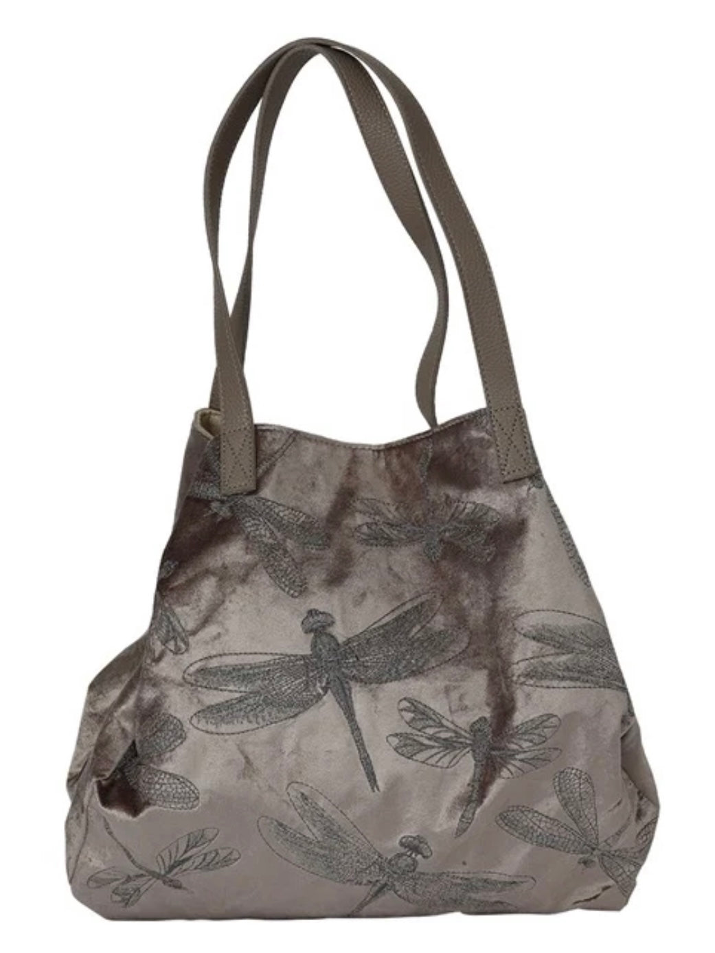 Schultertasche Dragonfly grau/silber