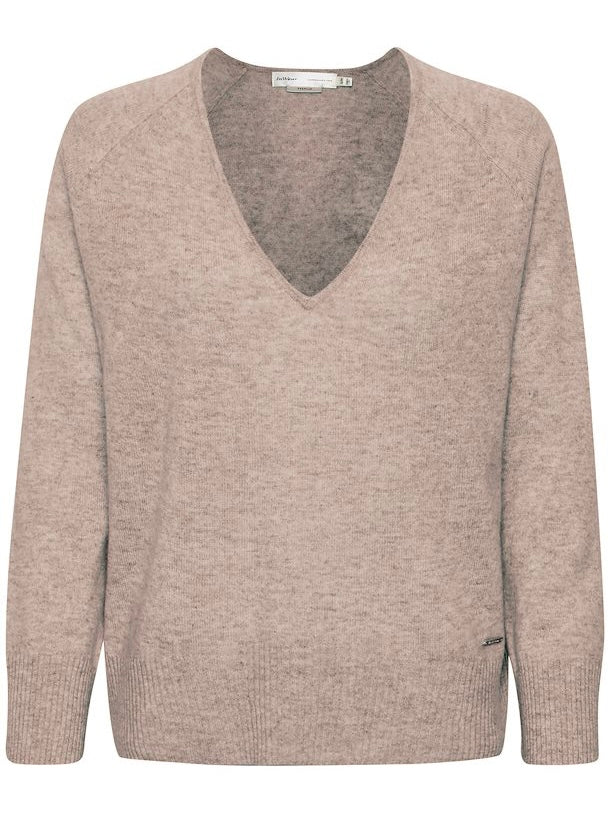 Cashmere Pullover Lukka V-Neck beige meliert