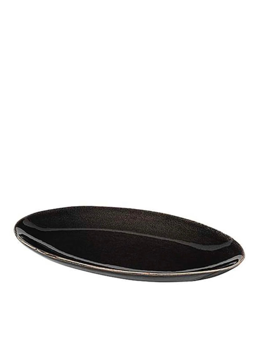 Dessertteller oval Nordic Coal 22cm