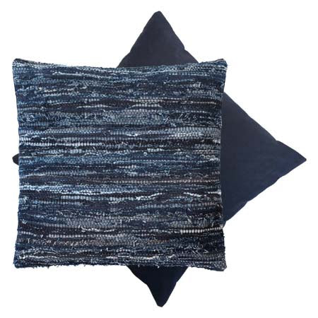 Dekokissen Denim Rug, blau