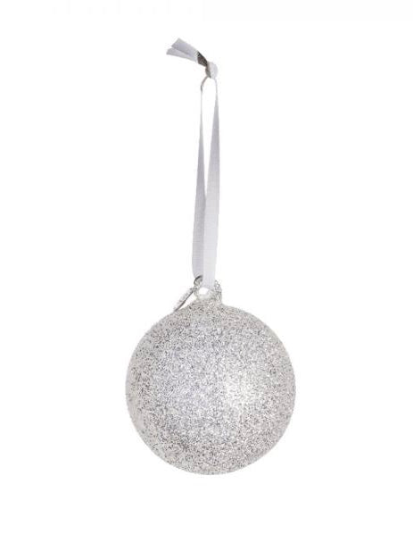 Weihnachtskugel Glitteria silver