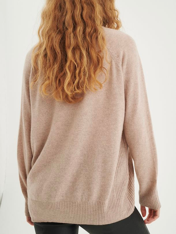 Cashmere Pullover Lukka V-Neck beige meliert